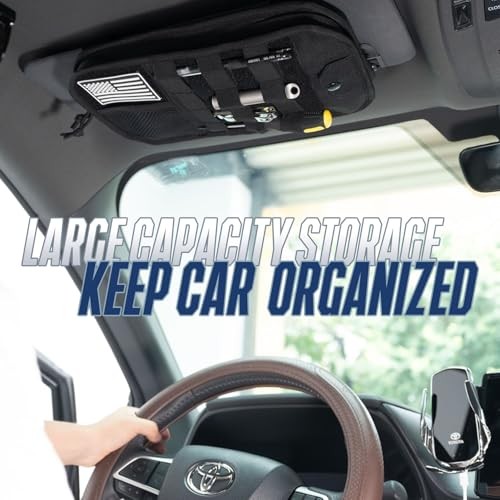 Car Sun Visor Organizer, Multi-Pocket Visor Organizer Storage Pouch with