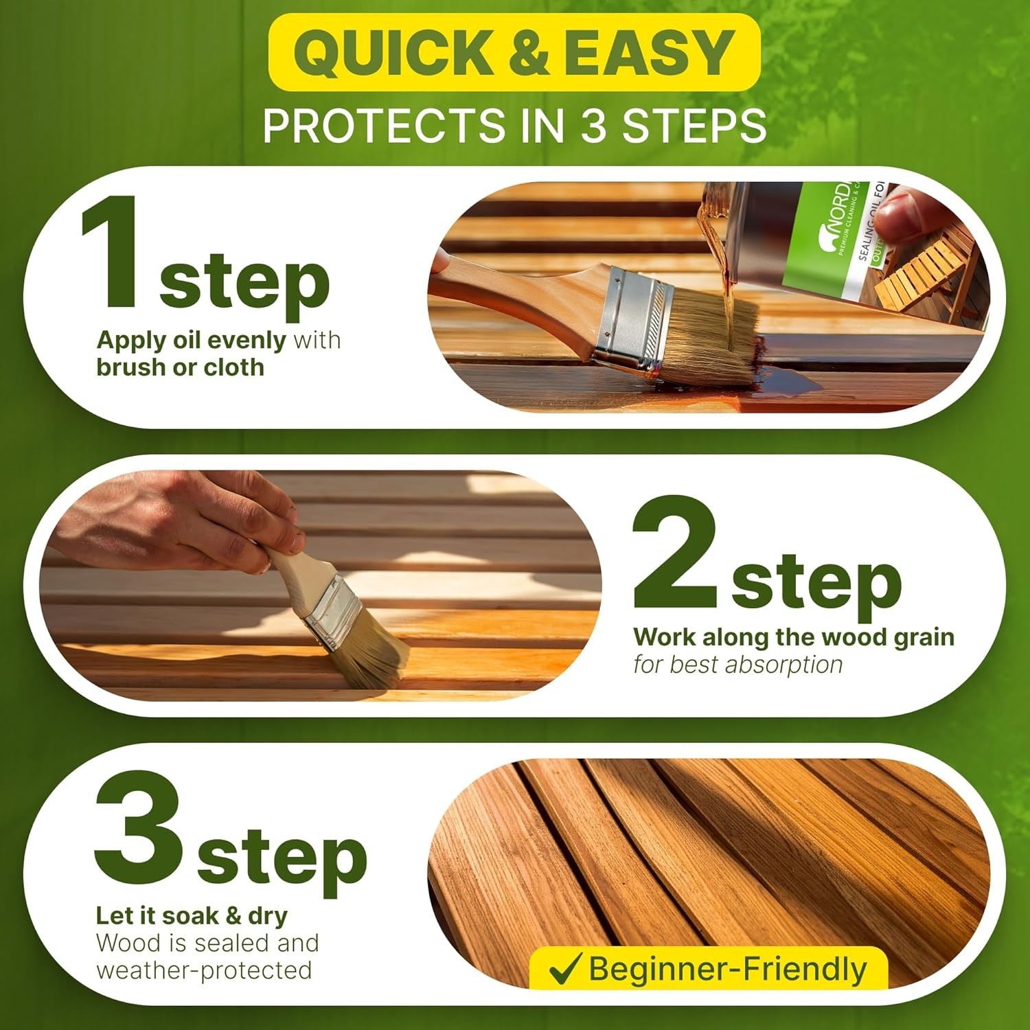 Teak Oil for Outdoor Furniture - 16.9 Oz Waterproof Wood Protector