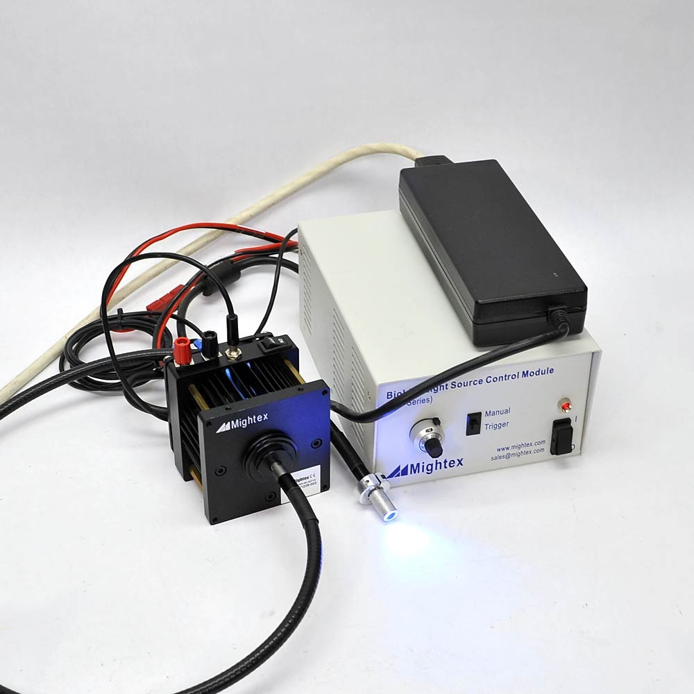 Mightex GCS-0365 50-Watt UV LED Source BLS-13000 Controller +Newport Light Guide