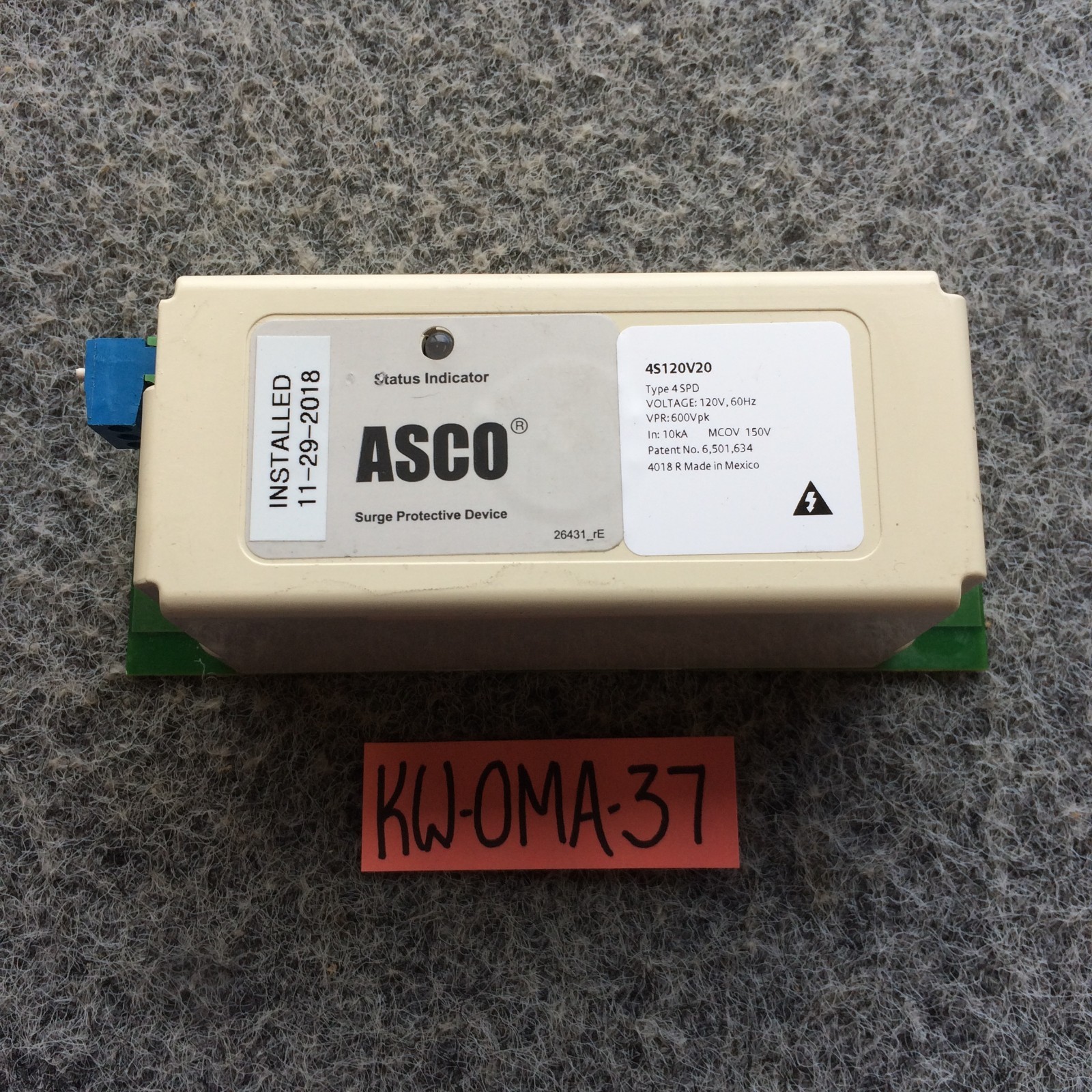 ASCO - NORTHERN-TECH STATUS INDICATOR 4S120V20
