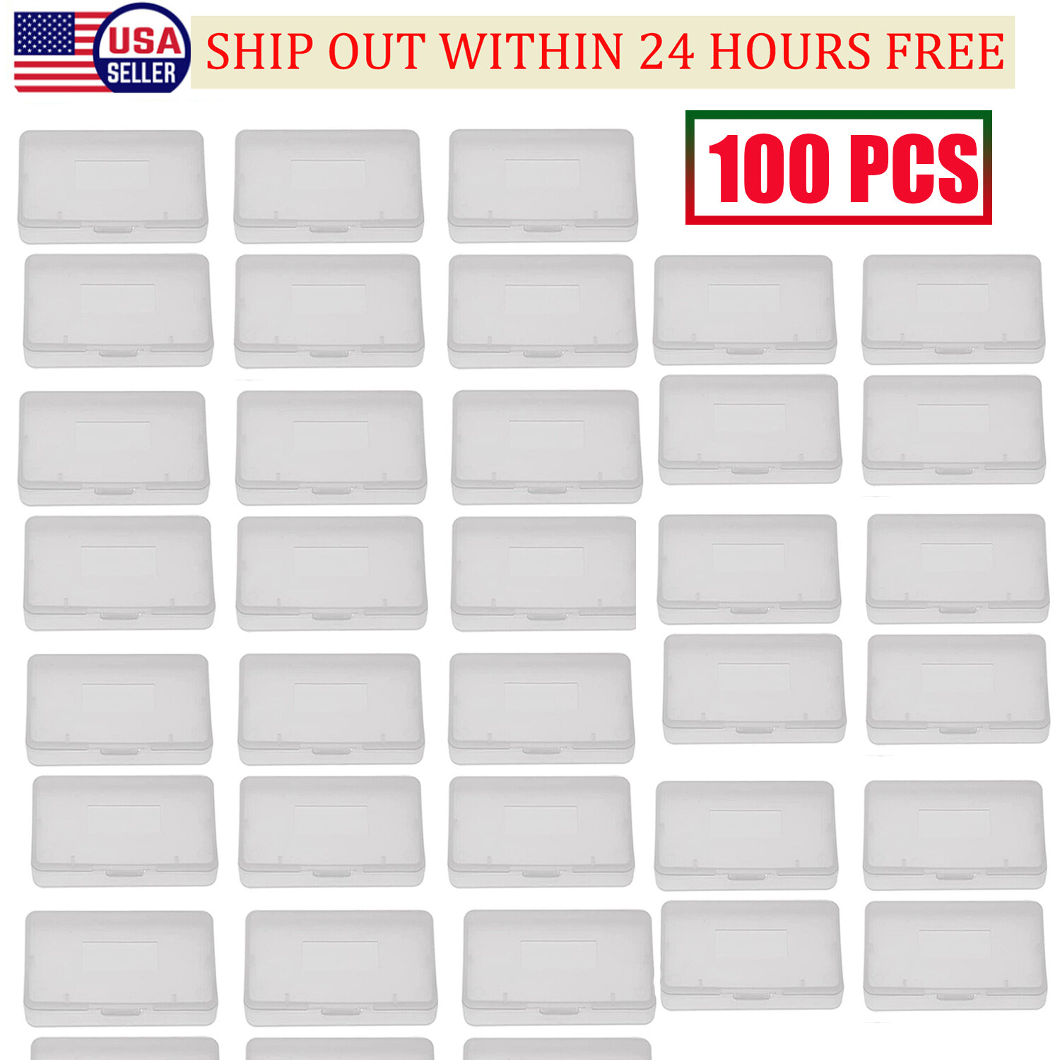 100* GBA Case Clear Plastic Cartridge Nintendo Game Boy Advance Games Dust Cover