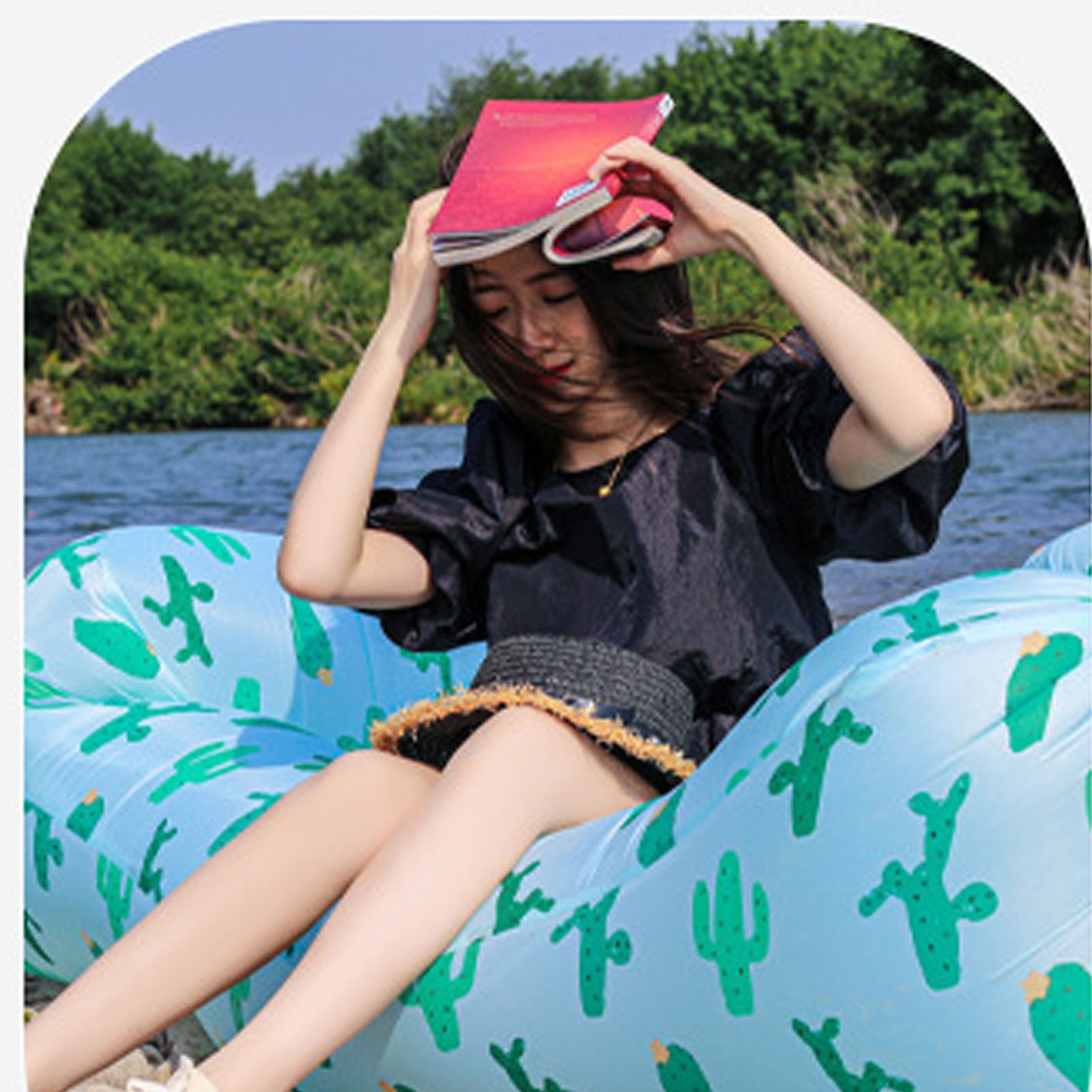 Portable Foldable Inflatable Lounger Air Sofa For Outdoor Camping Music Festival