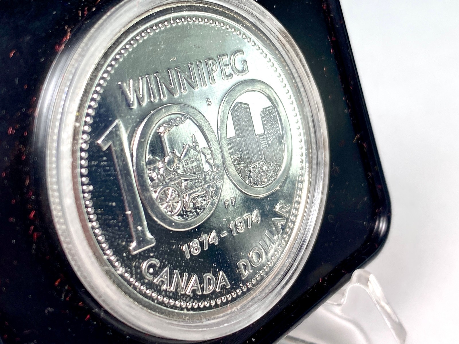 1974 Canada Winnipeg 100th Anniversary Silver Dollar Coin in OGP
