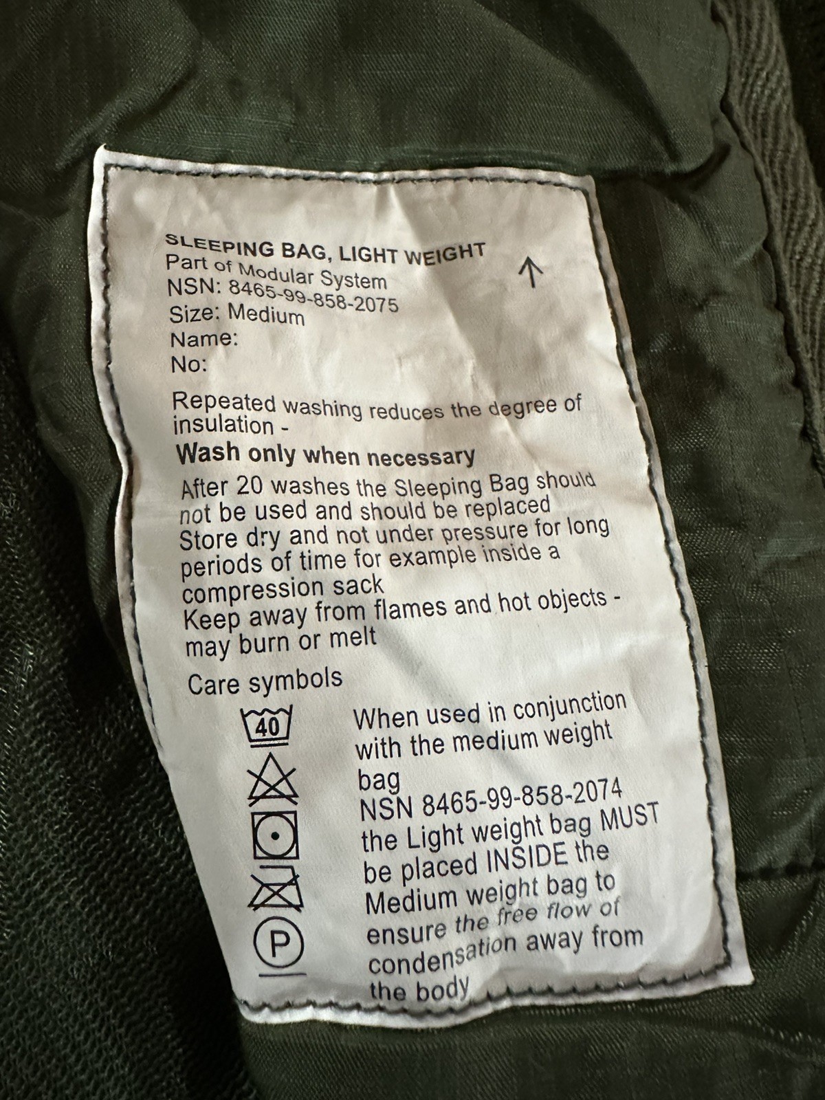 British Army Lightweight Sleeping Bag With Compression Sack Size Medium