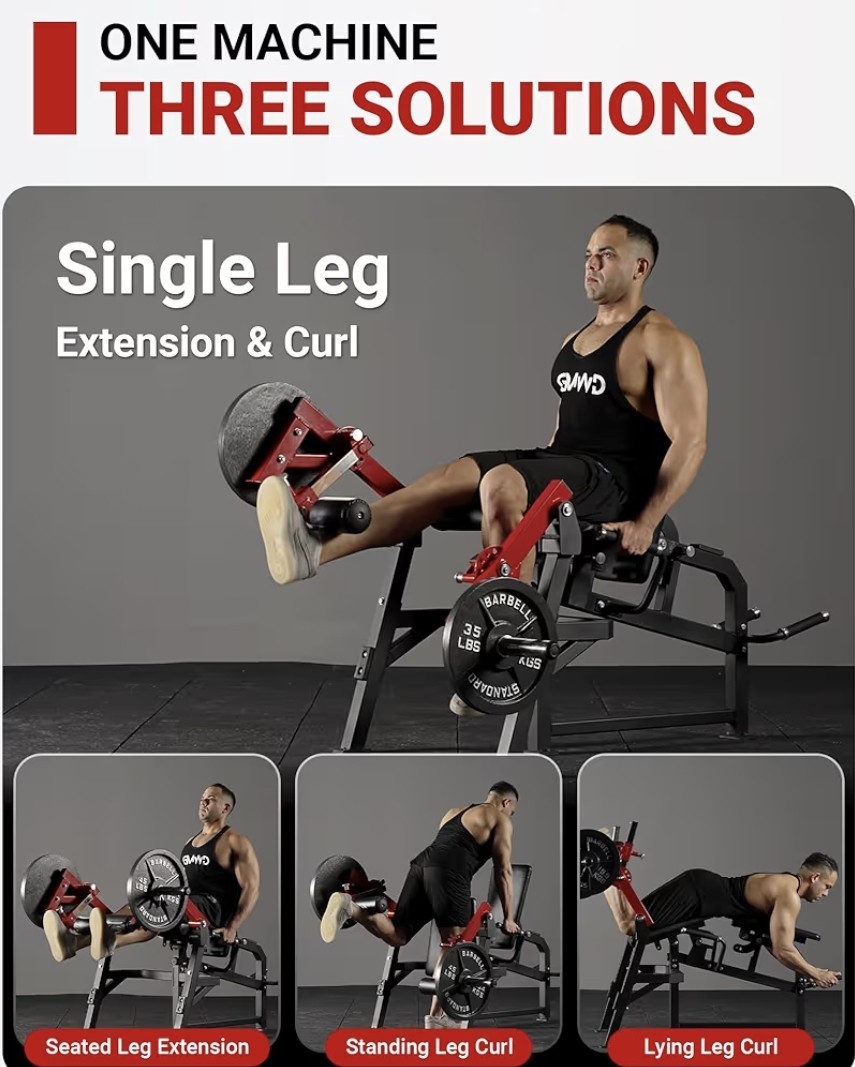 HEAVY DUTY Single Leg Extension Isolate Lying Leg Curl Machine WE SHIP OVERSEAS