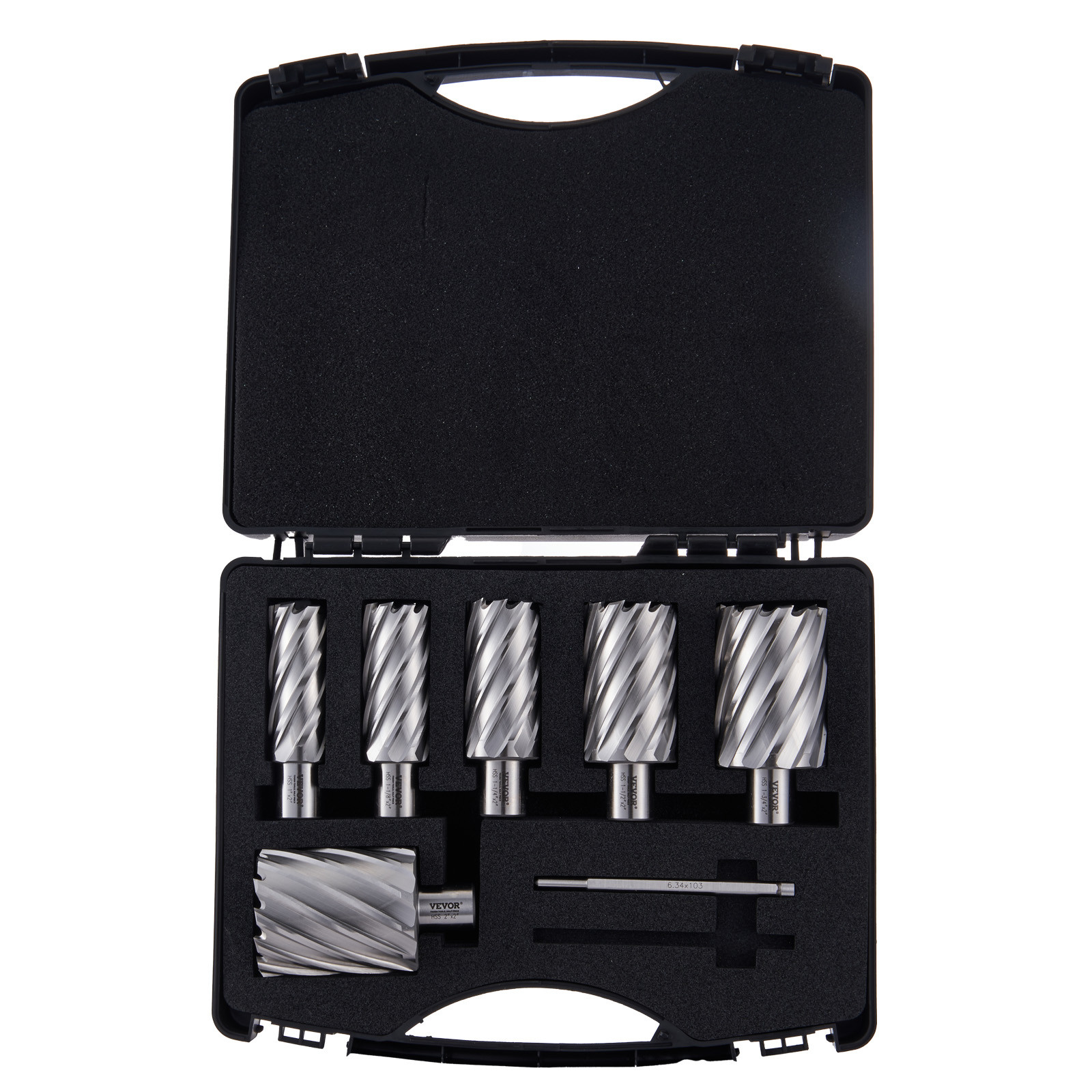6 PCS Annular Cutter Set HSS Magnetic Drill Bits Weldon Shank 2" Depth