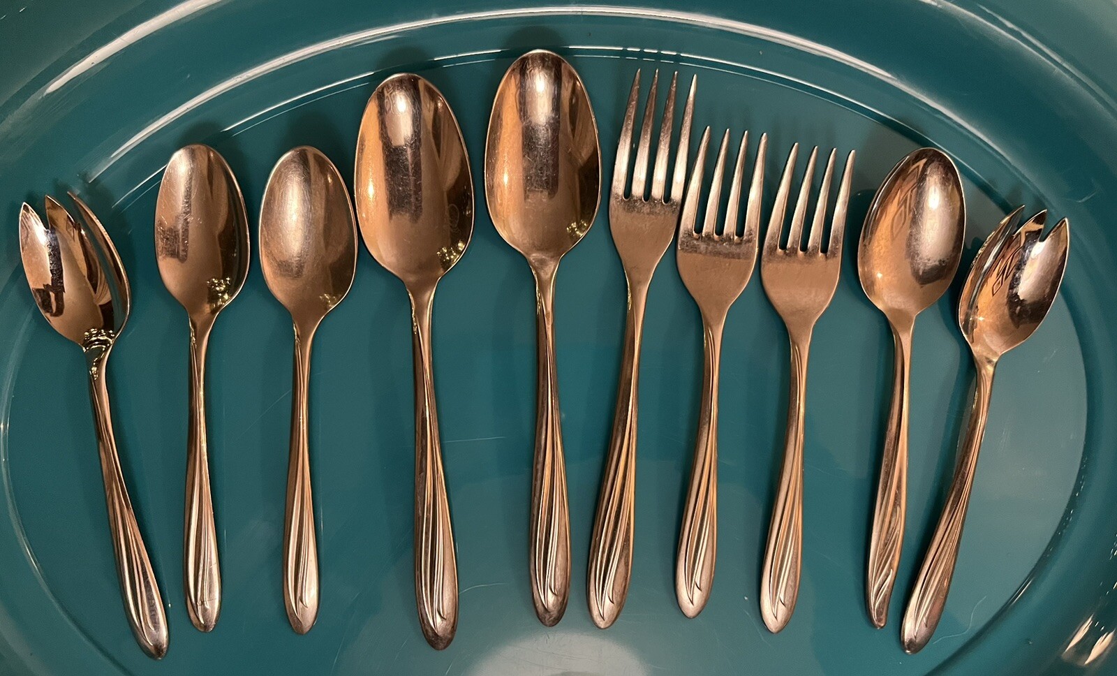 MCM International Silver DYNAMIC aka PALM LEAF Stainless Flatware 10 Pcs Variety