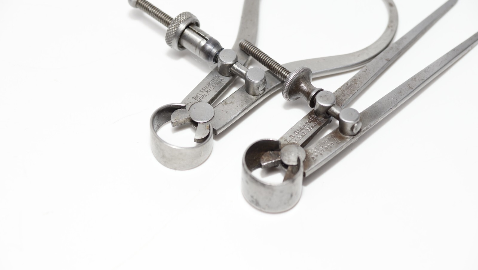 Starrett Flat Inside Spring Caliper 3" & Outside Spring Caliper 2 1/2" Pair