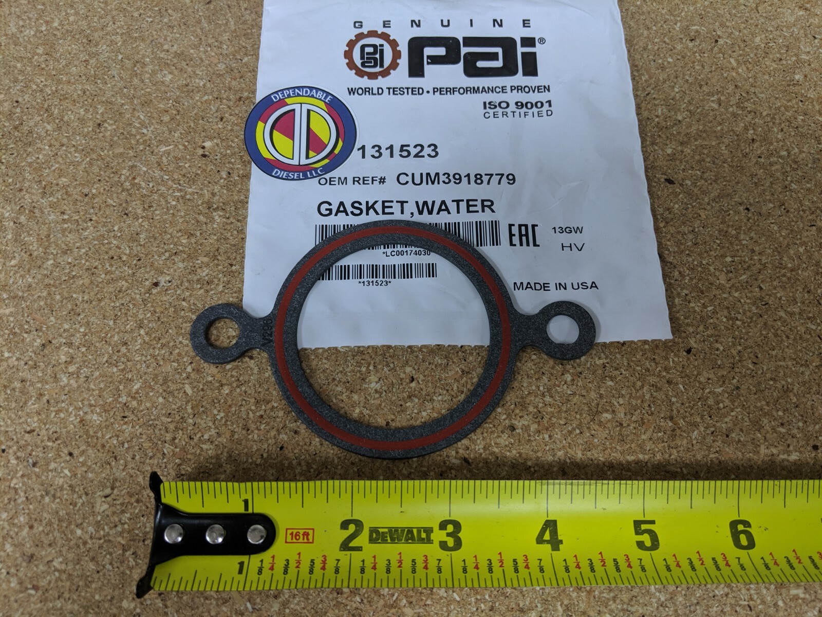 Water Outlet Gasket for Cummins 6C 8.3L. PAI # 131523 Ref. # 3918779