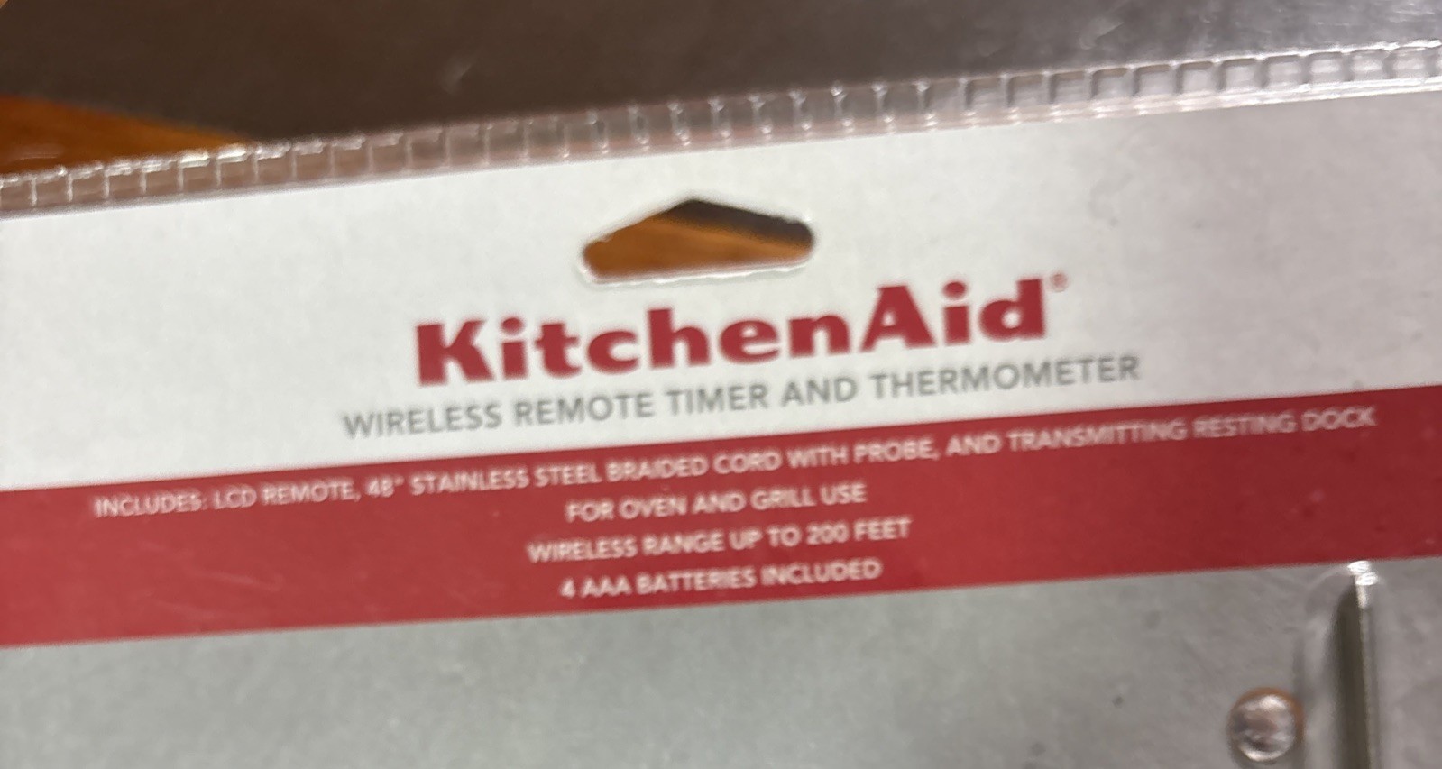 KitchenAid Wireless Remote Timer&Thermometer,Probe 200 Foot Range, New! Sealed