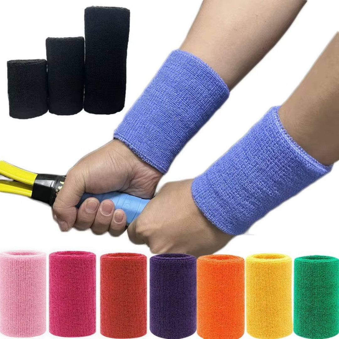 2PCS Sports Sweatbands Wristbands for Tennis Basketball Gym Fitness Wrist Suppor