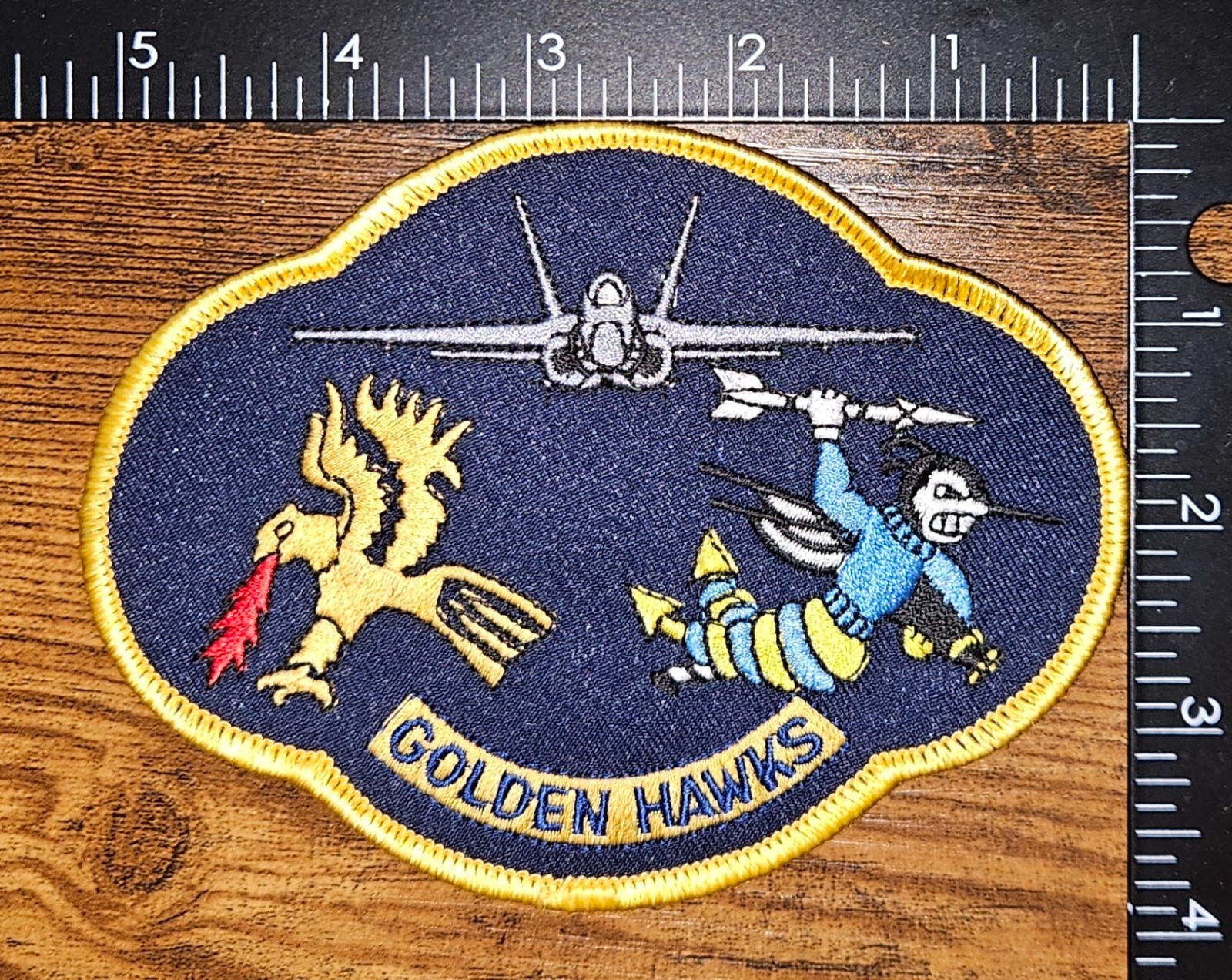 U.S. Navy's Attack Squadron VA-303 Golden Hawks Vintage Military Patch