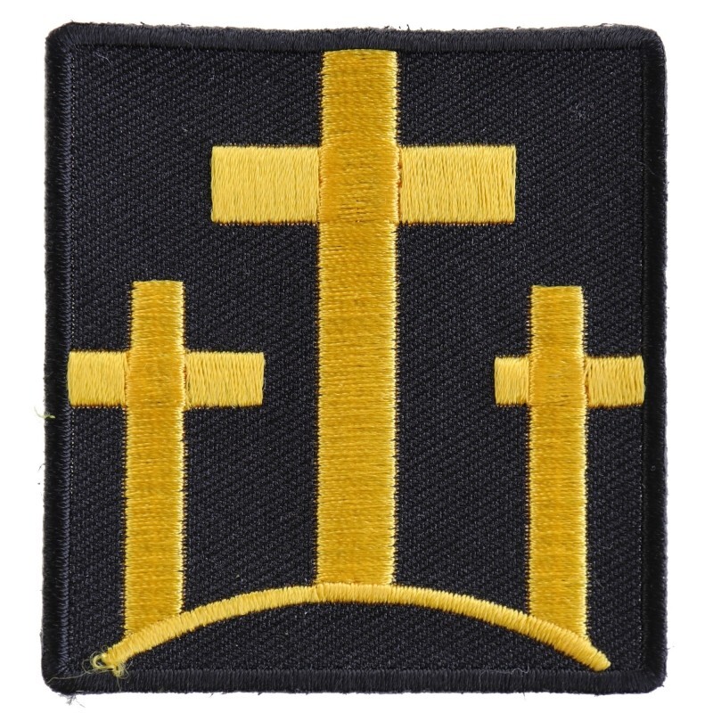 3- Crosses Yellow  Christian  Embroidered Sew on Patch  Jesus 2.1/2" x 2.1/2"