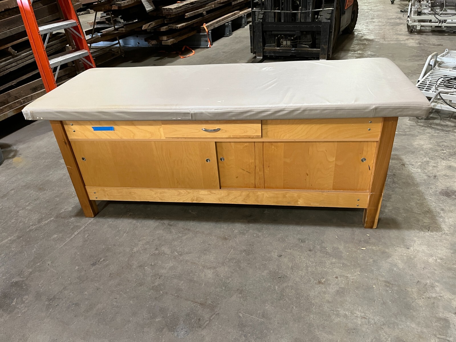 Flat Top Massage Therapy Treatment Table w/ Enclosed Cabinet and Drawer, Bailey