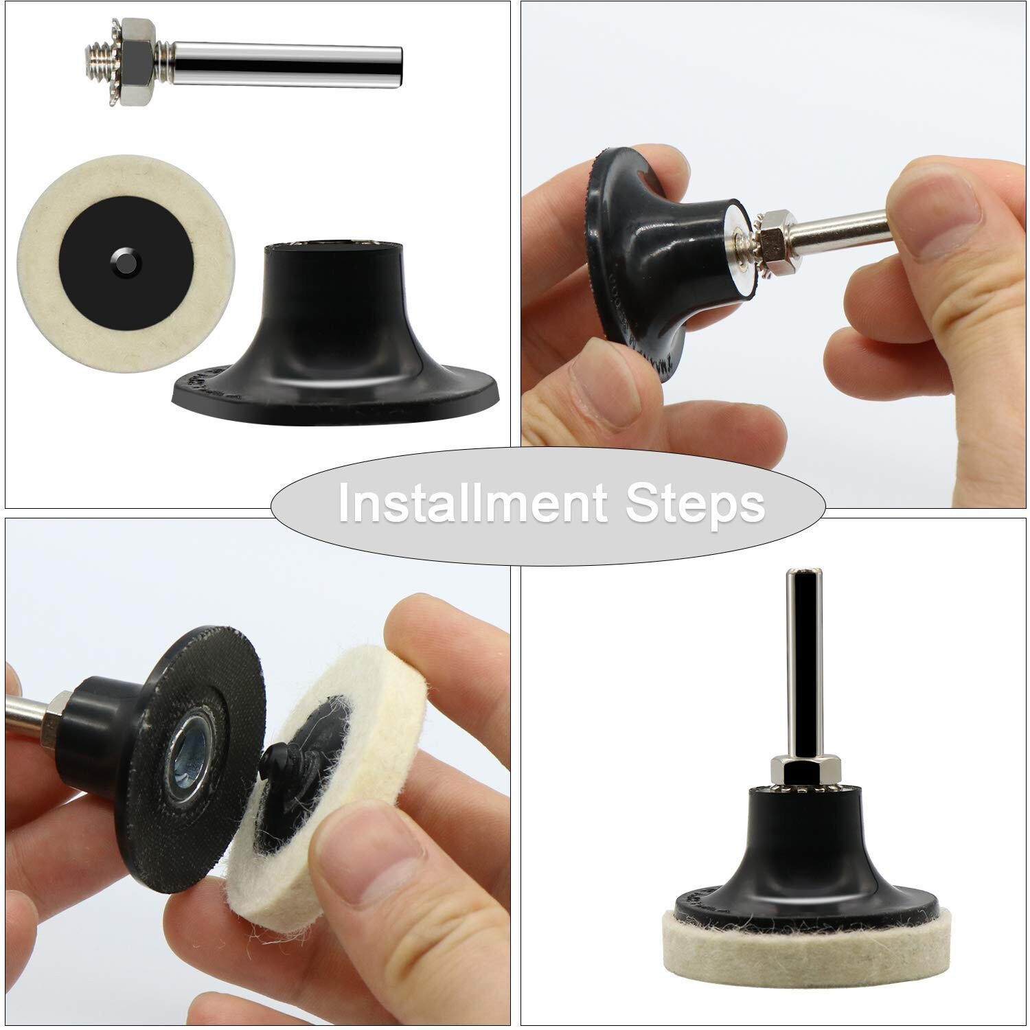 2 Inch Surface Bristle Clean Conditioning Sanding Disc Pad Holder Roll 3 Pack
