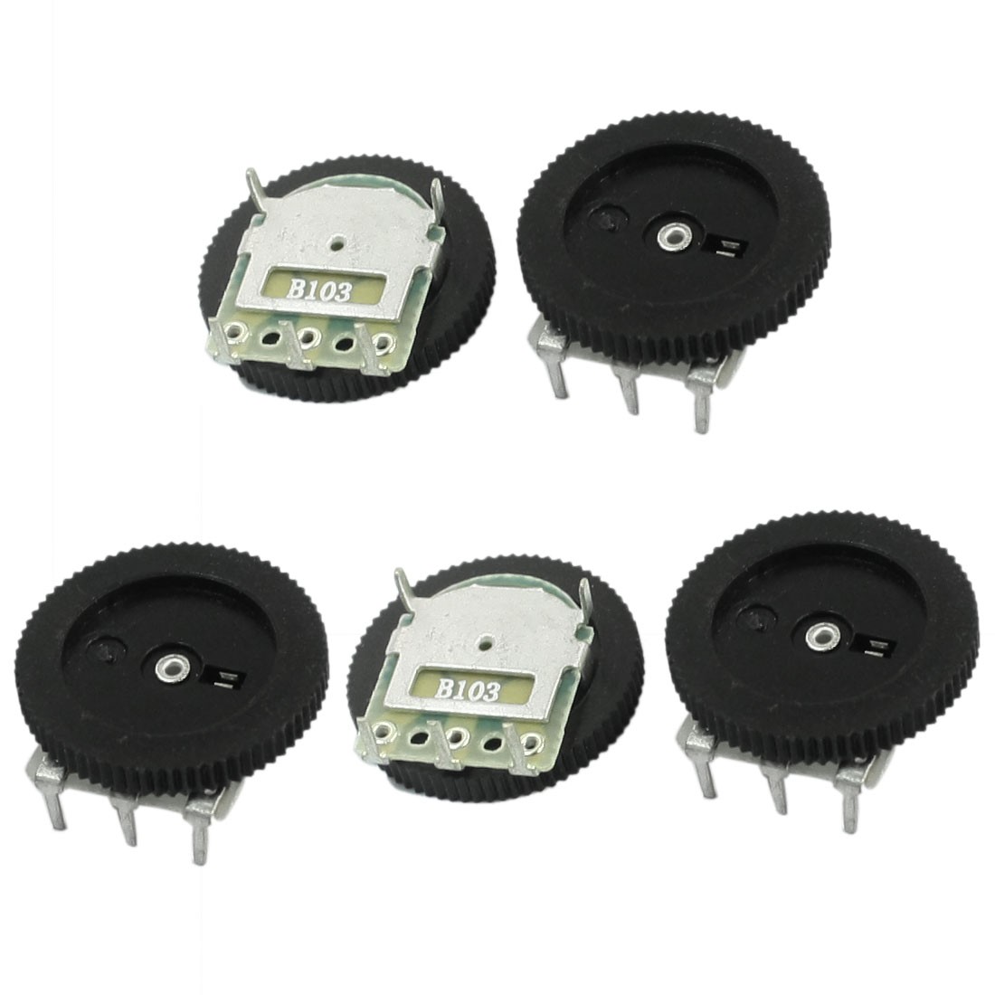 5Pcs Stereo Radio Volume Control Wheel Potentiometer 16mmx2mm 10K ohm B103