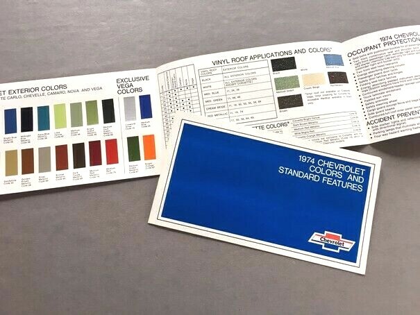 1974 Chevrolet Color Paint Guide Original Car Sales Brochure - Camaro Corvette