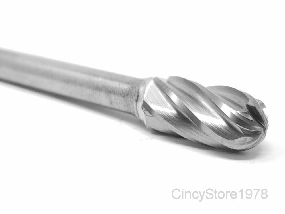 SC3NF Aluminum Cylindrical End 3/8" Carbide Burr Bur Tool Die Grinder Bit 1/4"