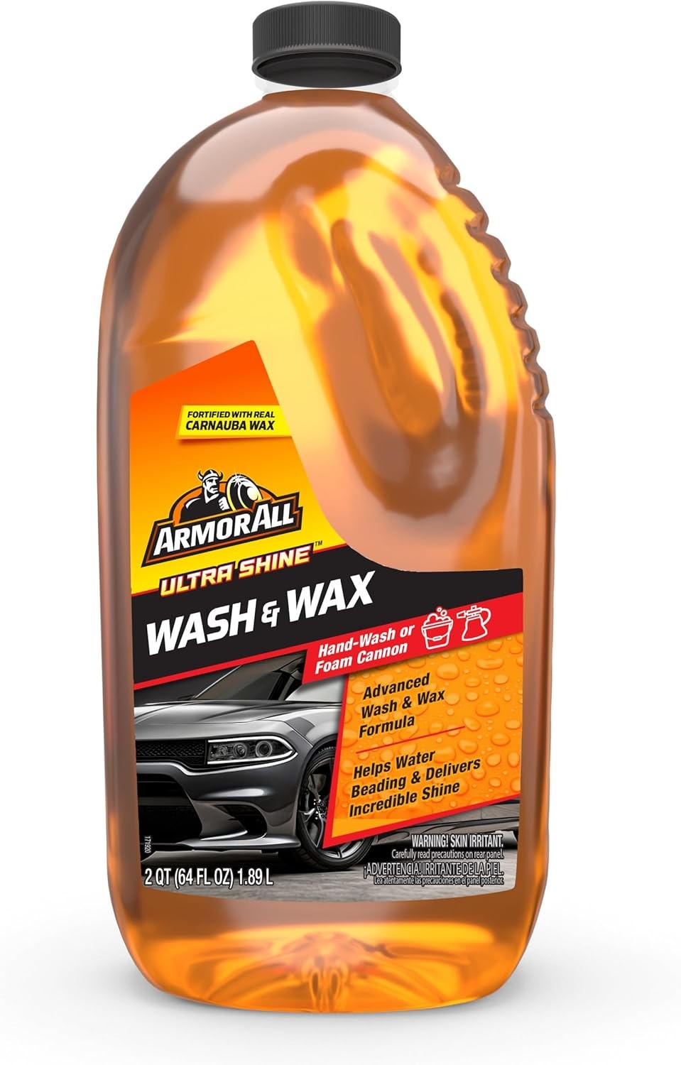 Armor All Ultra Shine Car Wash and Wax, 64 fl oz Bottle, Car Soap With Carnauba