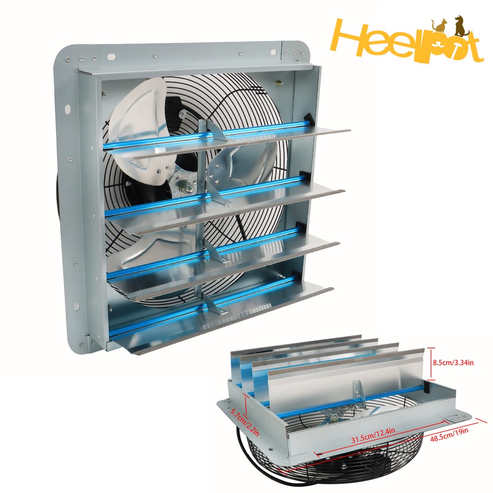 16 Inch Shutter Exhaust Fan Aluminum High Speed 1200CFM Wall Mounted
