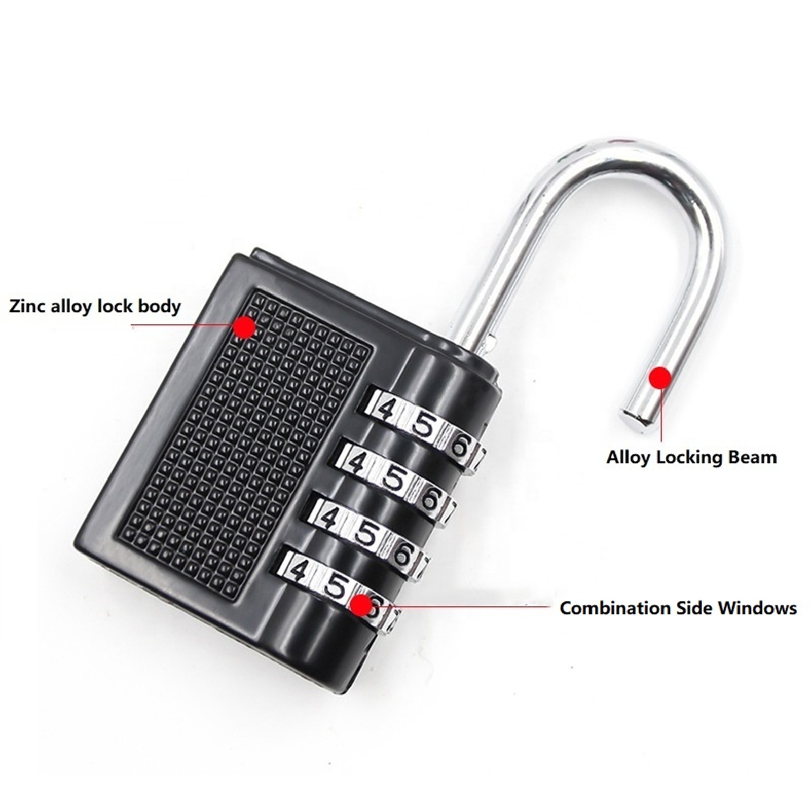 Combination Padlock Password Outdoor 4 Digit Long Shackle Waterproof Pad Lock