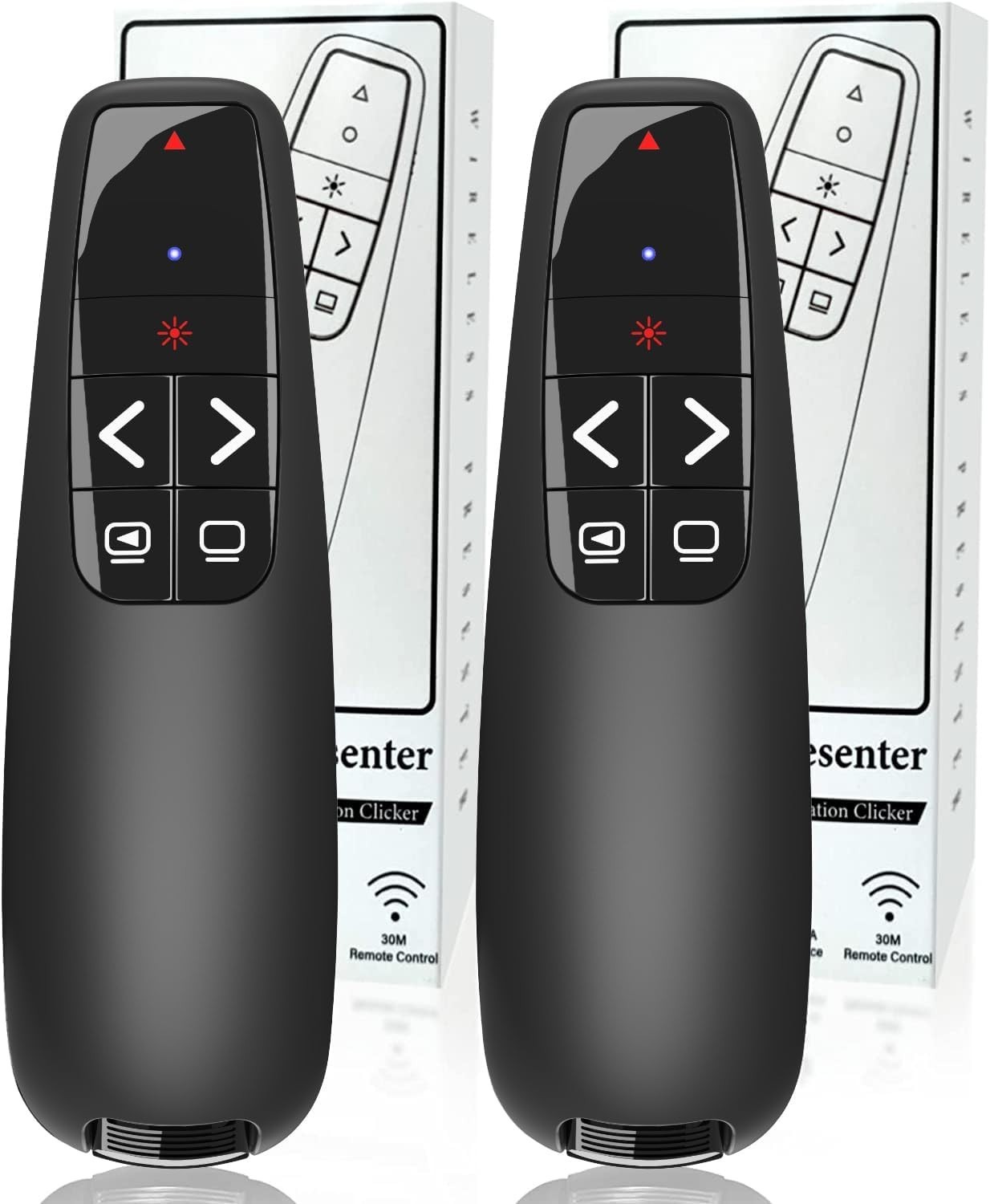 2 Units Wireless Presenter Remote USB Clicker for PPT Classroom Slideshow