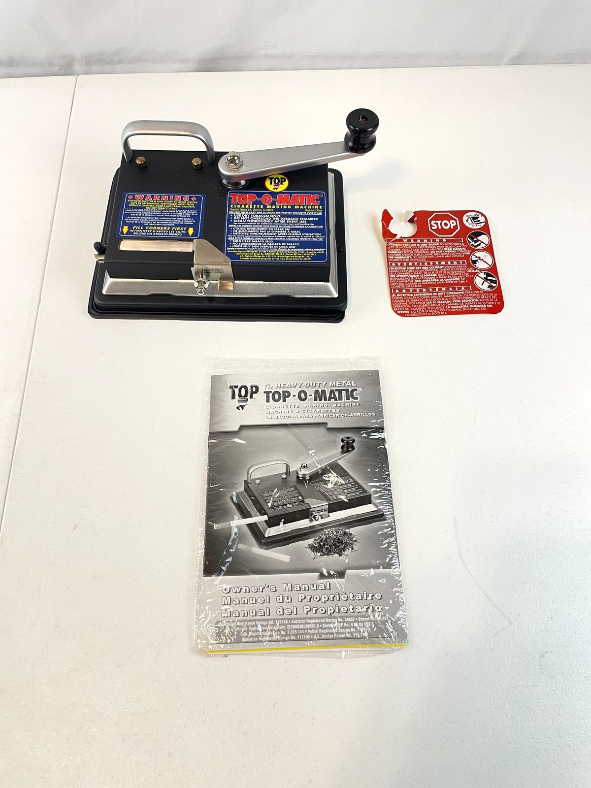 Top-O-Matic Cigarette Making Machine Heavy Duty Metal Manual Included Hand Crank
