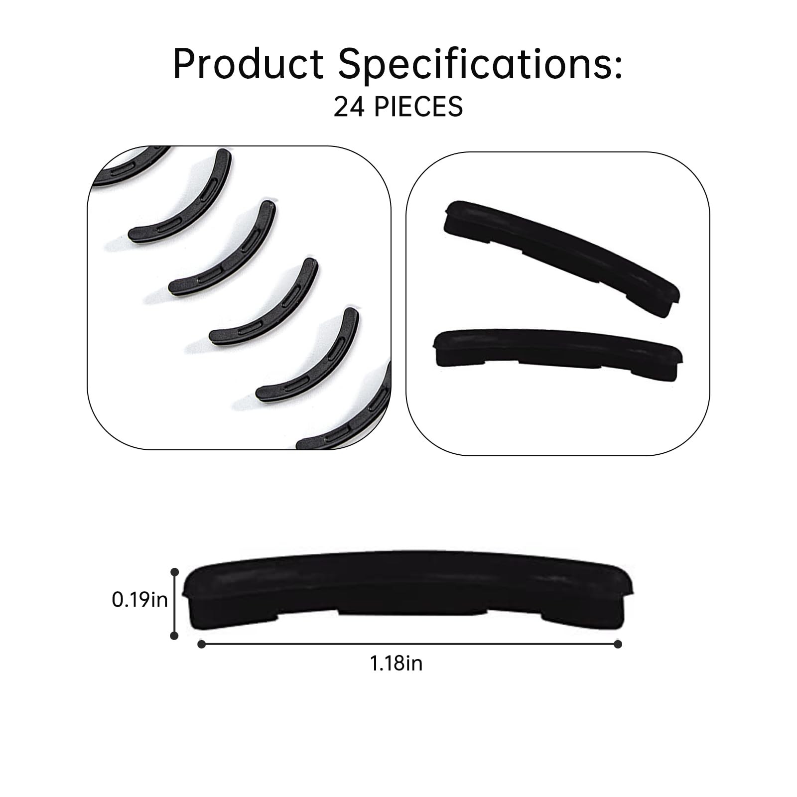 Eyelash Curler Pads 24PCS - Silicone Refills Compatible with Most Brands