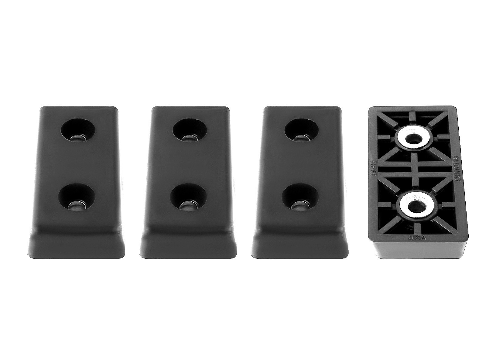4 SMALL RECTANGLE RUBBER FEET -- FURNITURE, TABLES, SOFAS, CHAIRS, BEDS- US MADE
