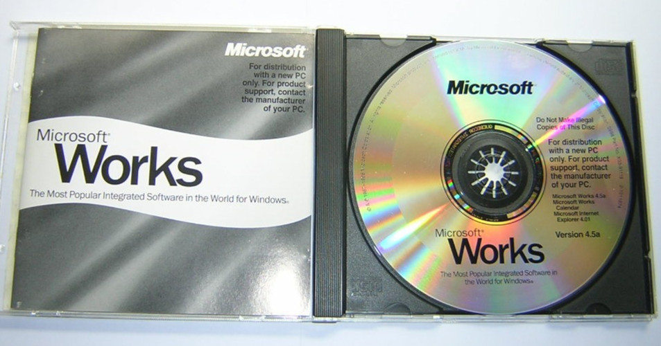 Microsoft Works 4.5a for Windows PC CD-ROM (1998) Word Processor Spreadsheet DB