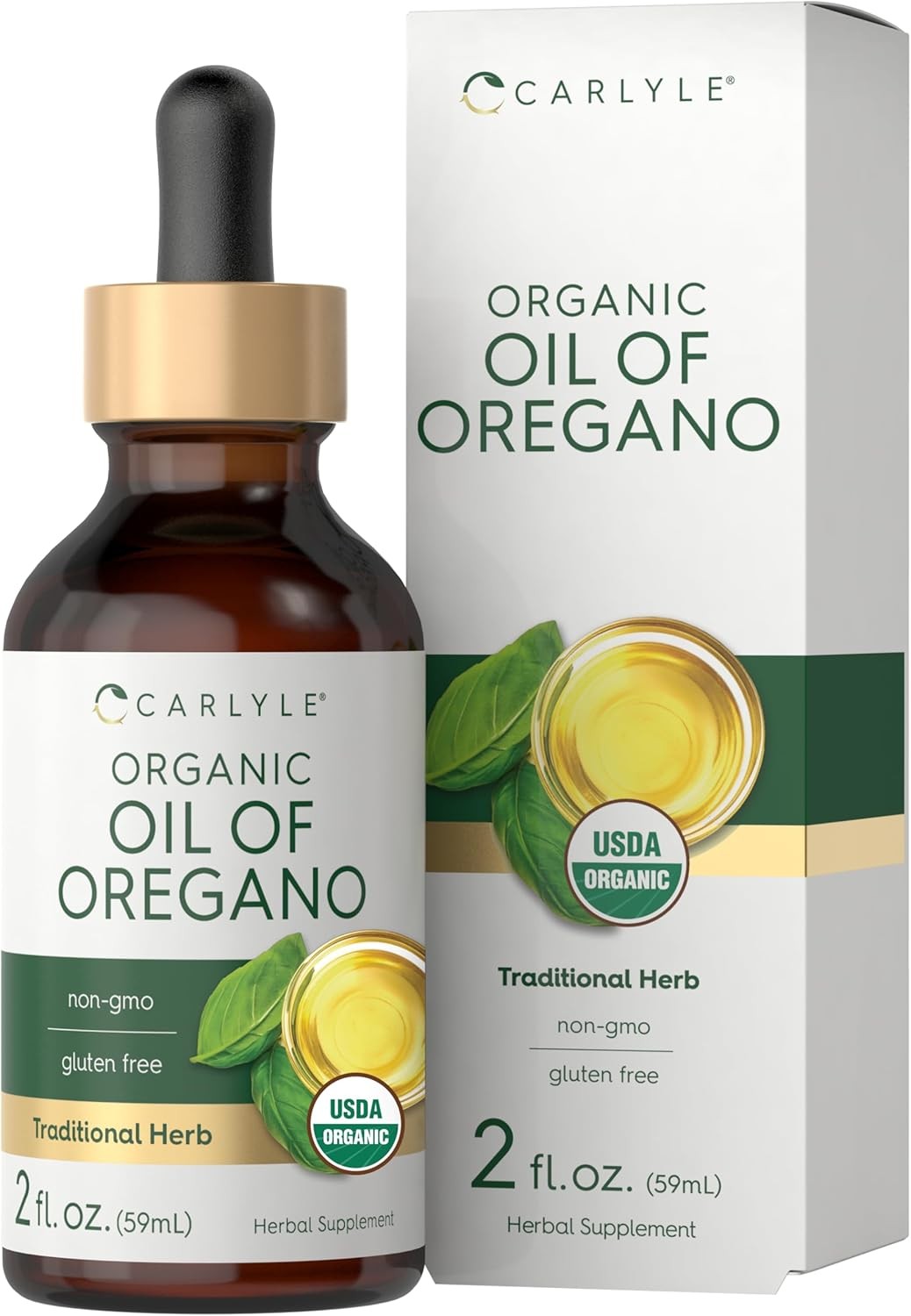 Carlyle Organic Oil of Oregano Liquid Drops | 2 fl oz | Vegan Herbal...