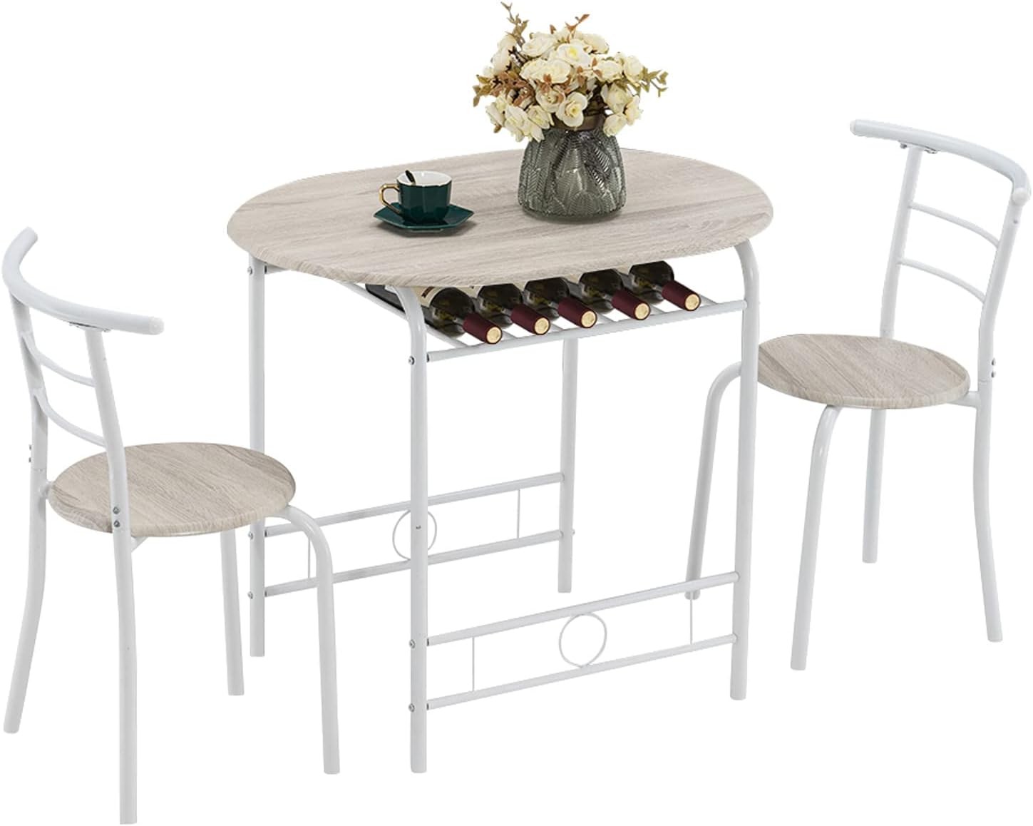 3 Piece Dining Set Small Kitchen Table Set for 2 Breakfast Table Set Kitchen