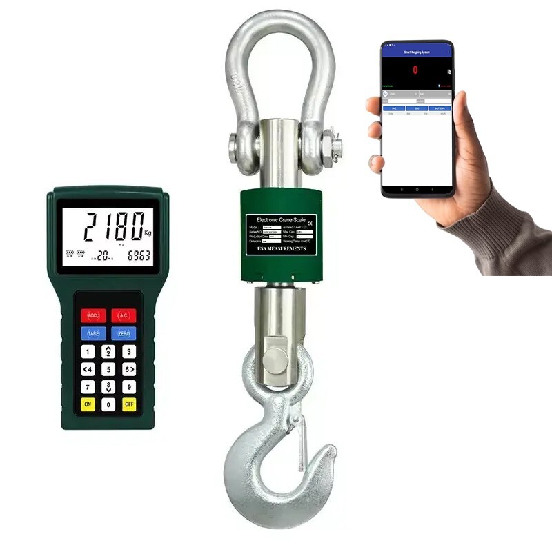 Washdown Safe Wireless 20,000 lb Crane Scale LED with Android App