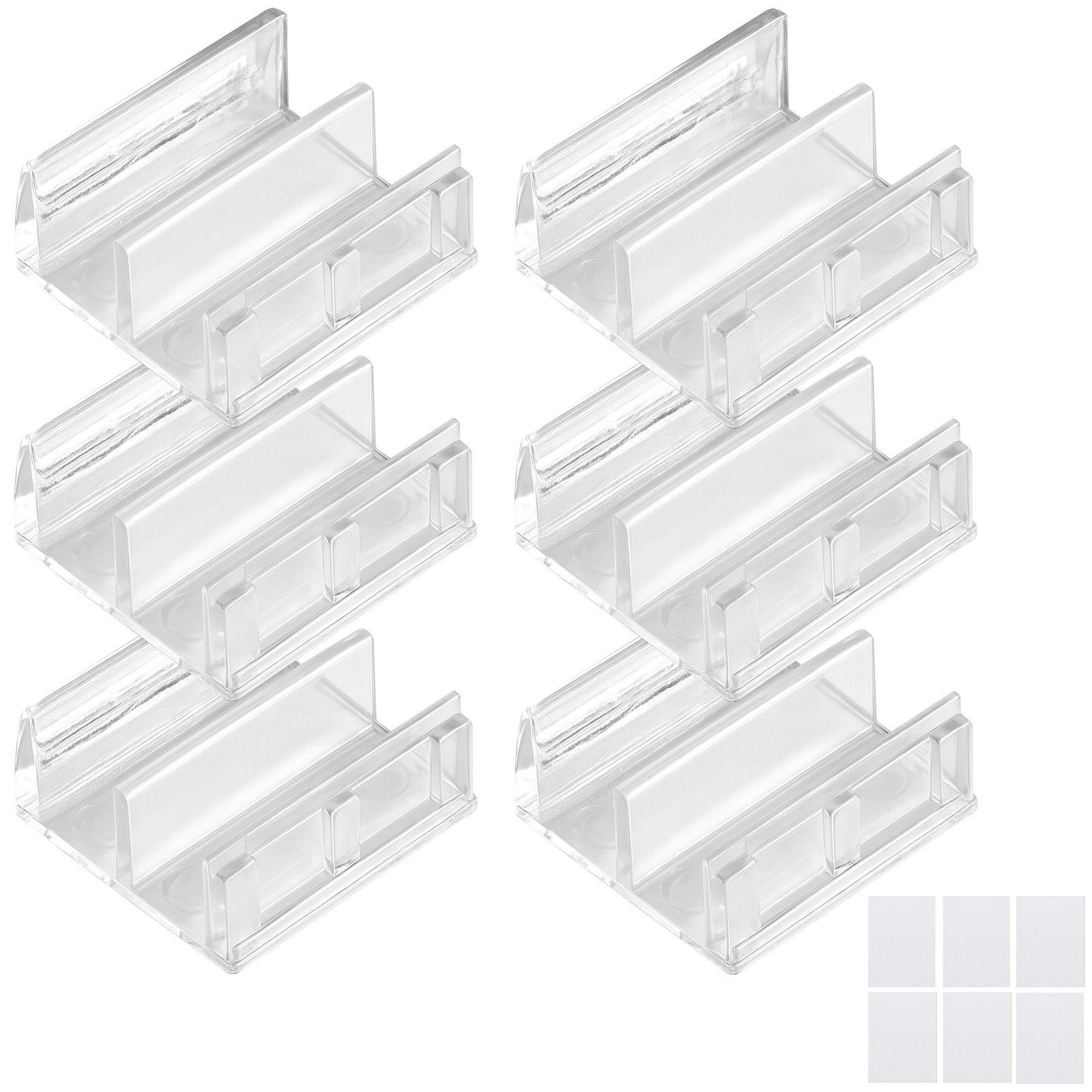 6Pc Clear Sliding Shower Door Bottom Guide 1/2 in Track for Top-Hung Glass Doors