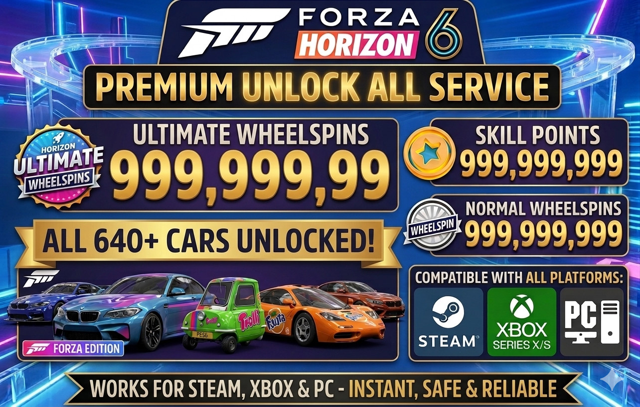 999 M CR 💰CREDITS💰 | ALL CARS | WHEELSPINS Forza Horizon 6 XBOX PC STEAM