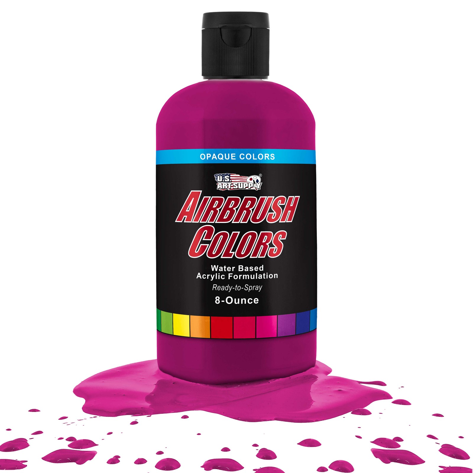 US Art Supply 8-Ounce Opaque Magenta Airbrush Paint