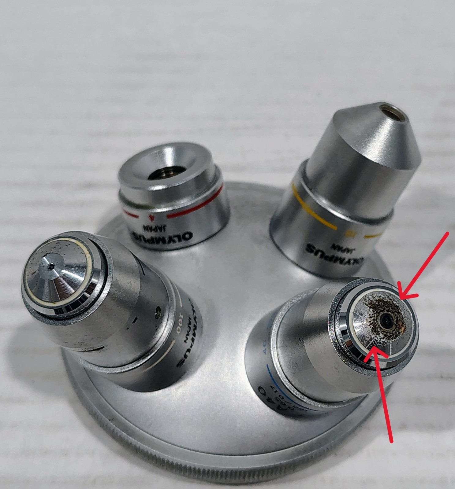 Olympus CH-2 CHT Microscope Binocular Eyepiece Head & Microscope Objectives Read