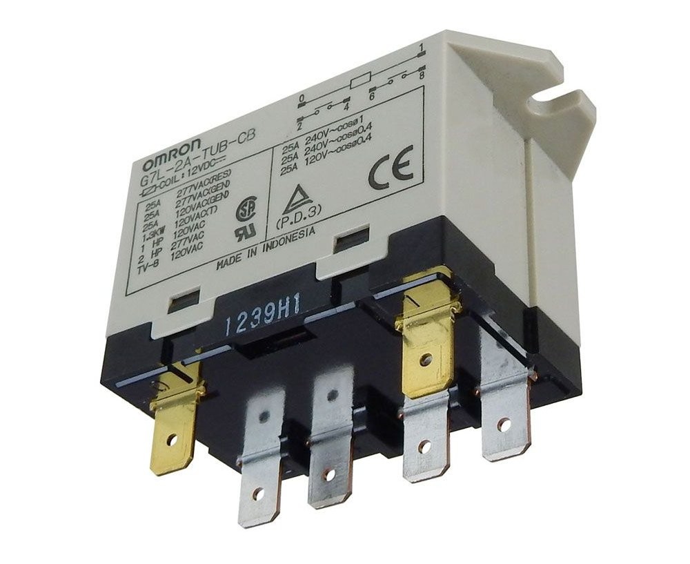 Power Relay, 12VDC, 25A DPST Normally Open,