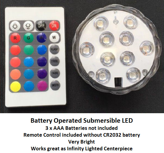 Battery Operated Color LED w/Remote Infinity Lamp IQ Puzzle Jigsaw LuvaLamps USA