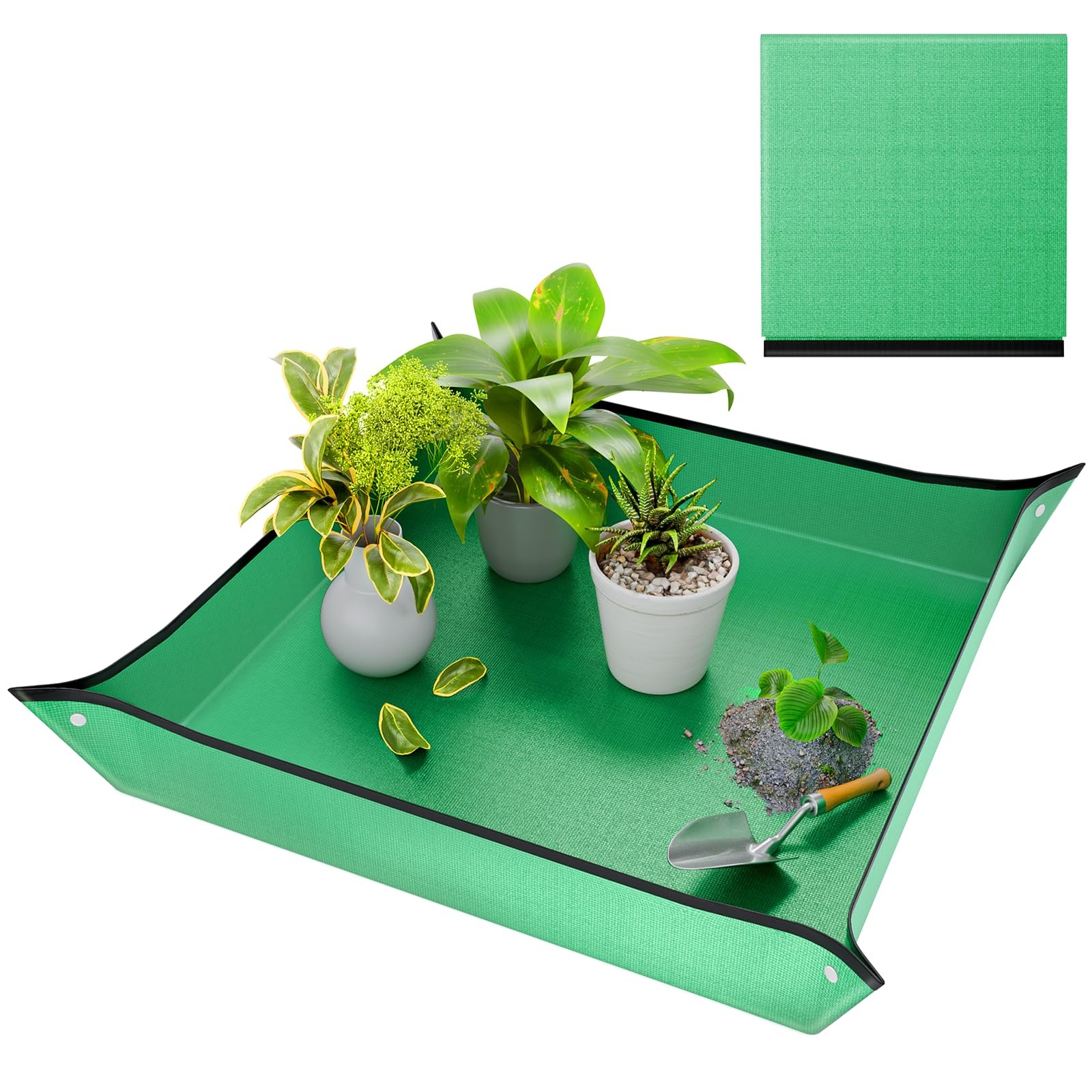 Repotting Mat for Indoor Plant Transplanting and Mess Control, 26'' x 26'' Wa...