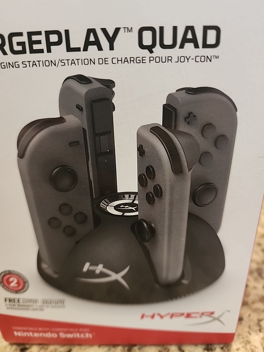 HYPERX CHARGEPLAY QUAD JOY-CON CONTROLLER CHARGER FOR NINTENDO SWITCH - GREY