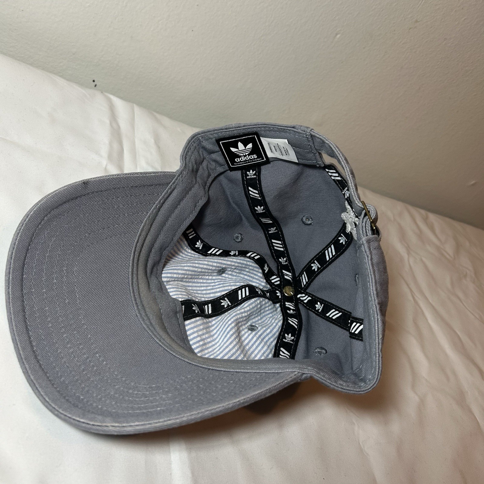 Adidas Gray Baseball Cap With White Logo