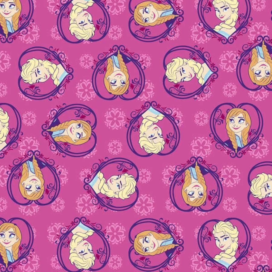 Disney Frozen Collection ~ Sister Set Heart Flannel  ~  1/2 yard