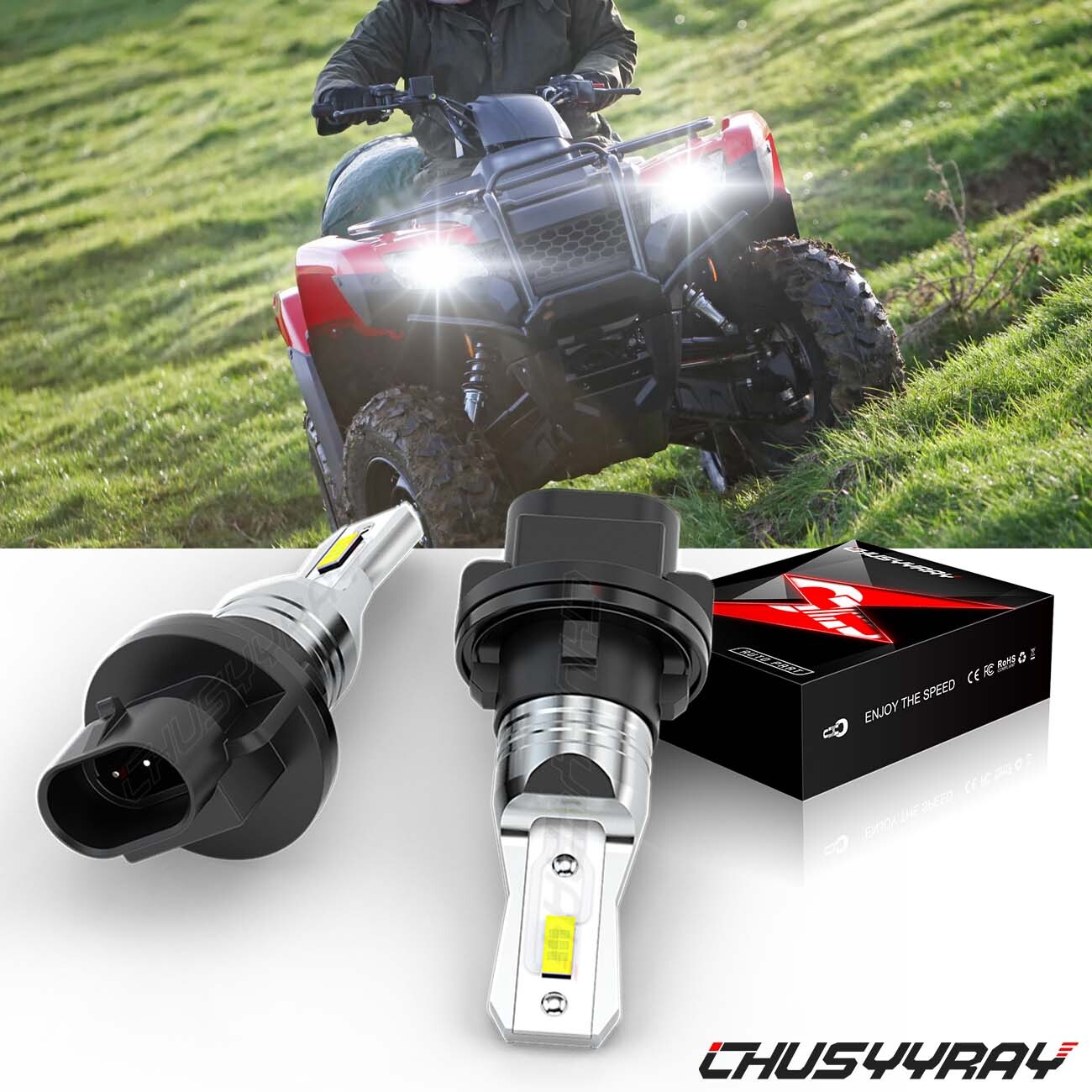 LED Bulb for 2013 Honda Rancher 420 Headlight 34901-HN5-M40 34901-HP5-601