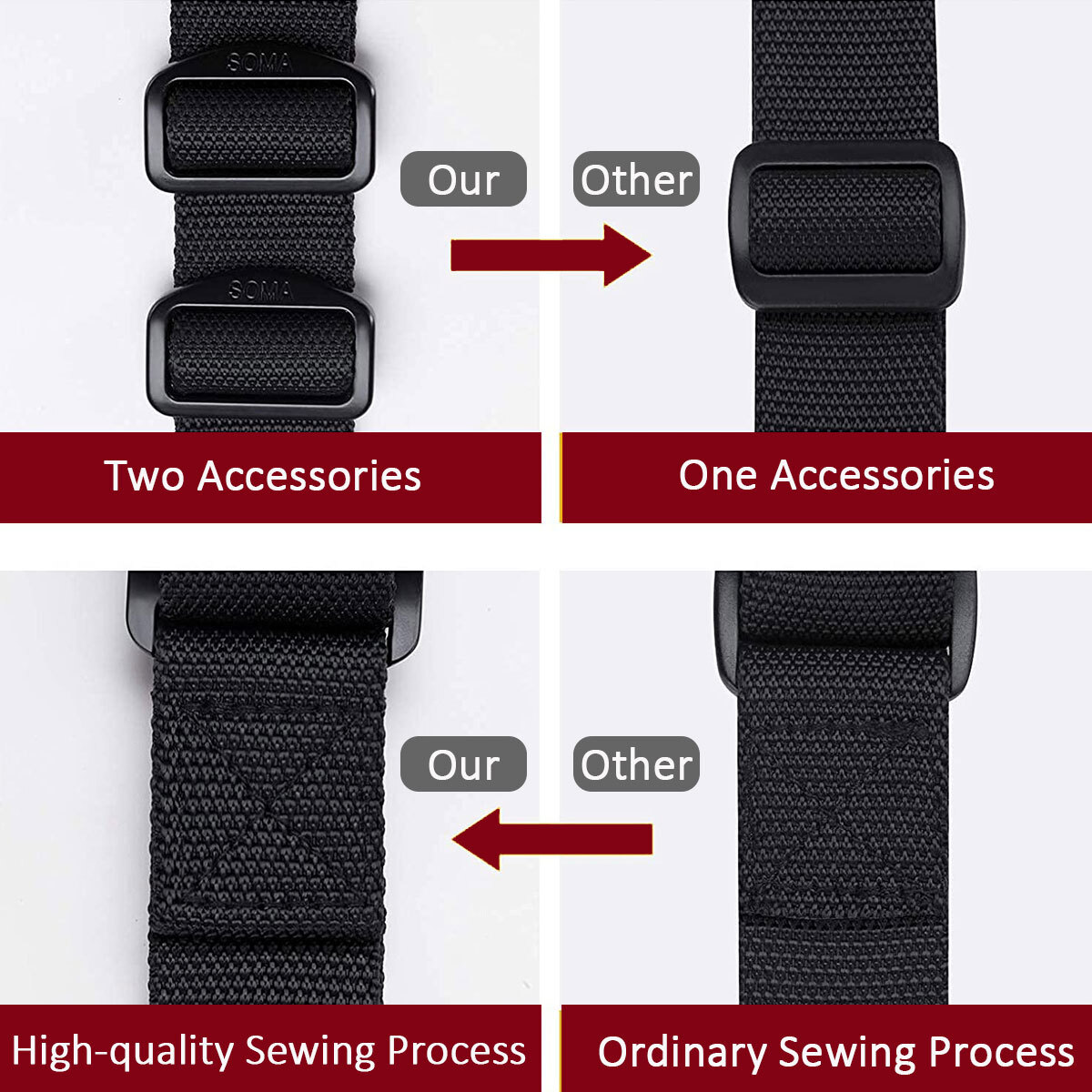 1.25"Tactical 2-Point Rifle Sling Fast-Loop Adjustable Gun Strap Airsoft Hunting