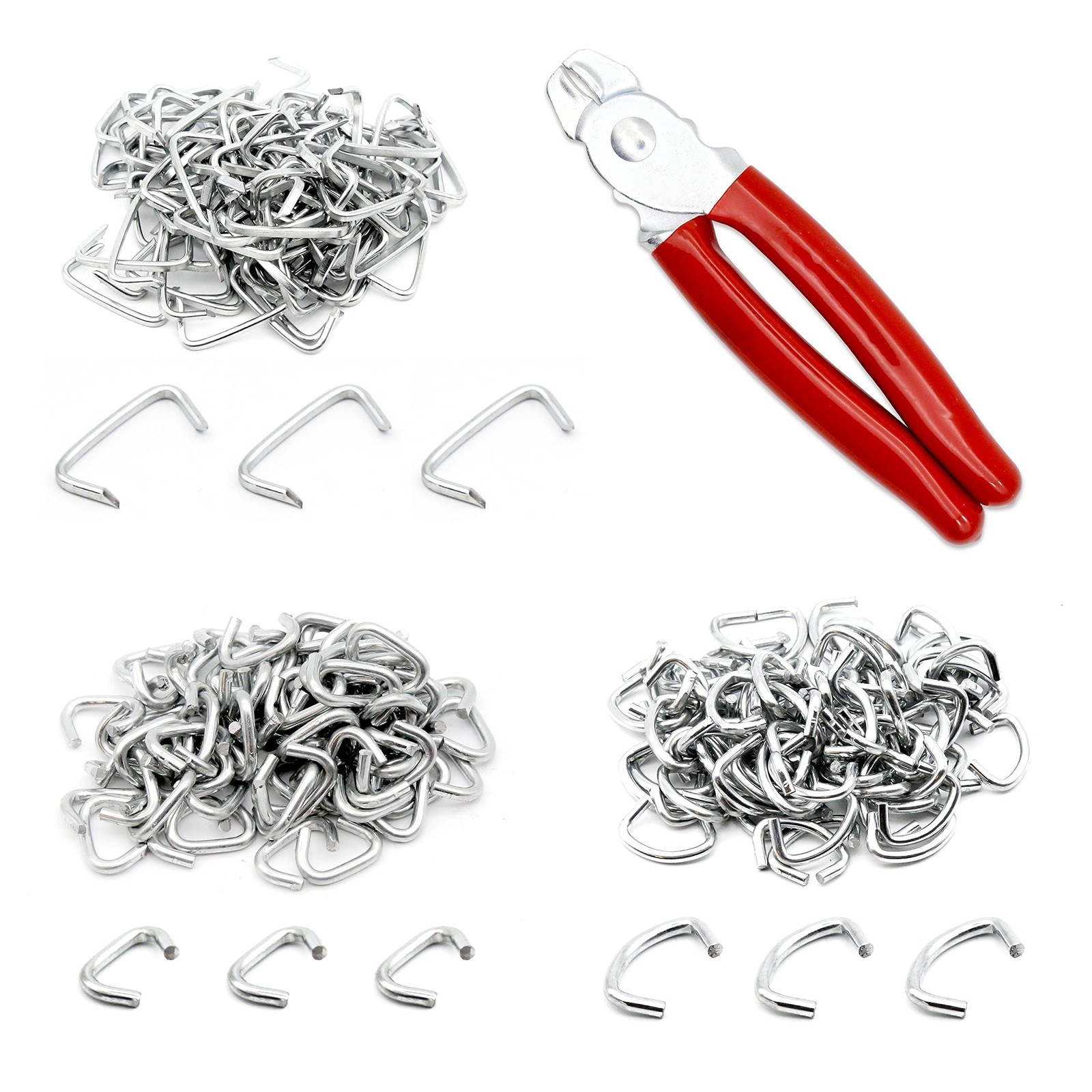 270 Pcs Of 3 Sizes Galvanized Hog Rings Assortment Kit And One Piece Professiona