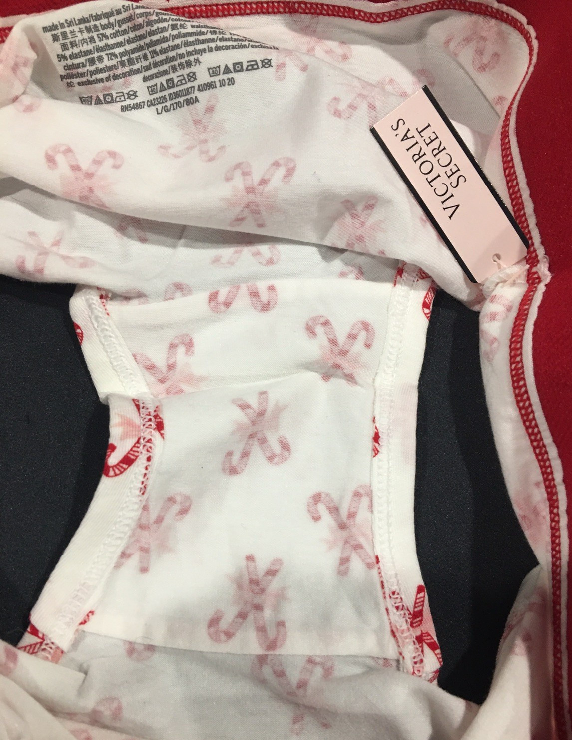 Vtg Victoria's Secret Y2K Candy Cane Boyshorts Panty L New
