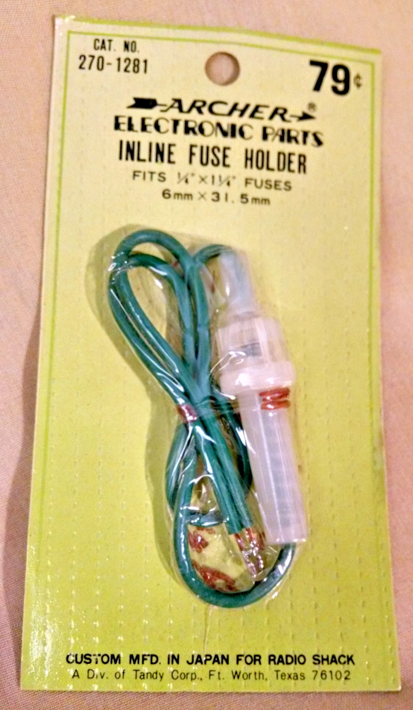 Inline Fuse Holder Archer #270-1281 New NOS Fits 1/4 to 1 1/4" Radio Shack Japan