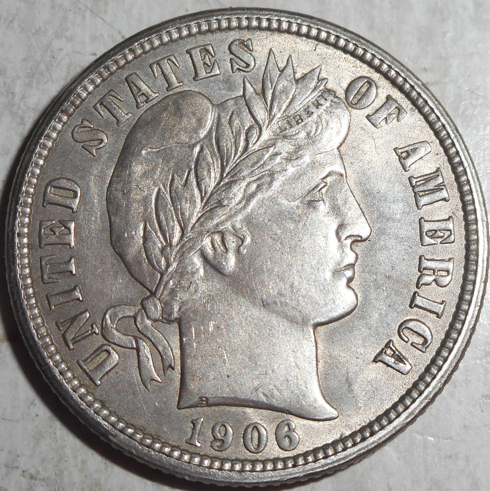 1906 Barber Dime, Higher Grade, SHIPS FREE