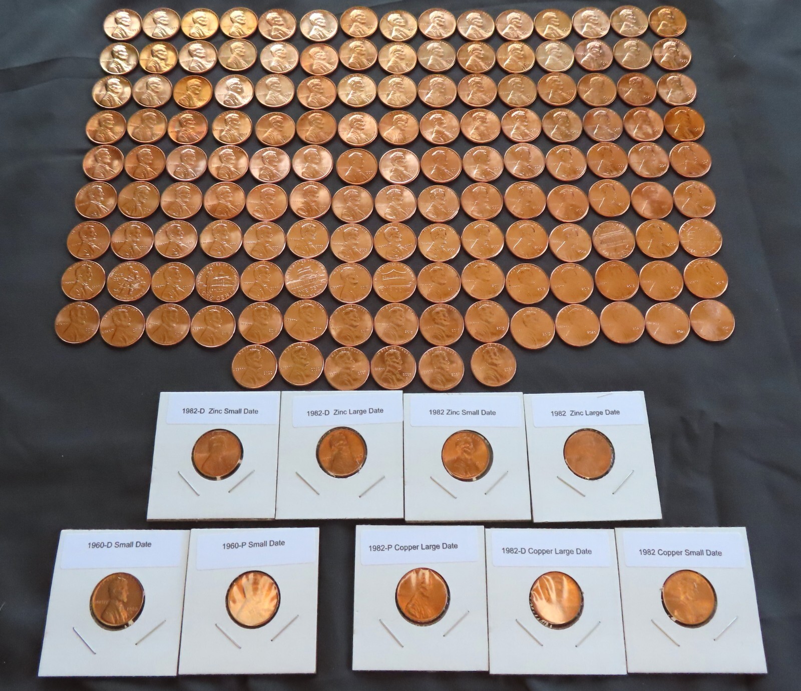 1959-2025 LINCOLN MEMORIAL BU CENT SET with all 7- 1982's & 1960 P+D Sm. Dates